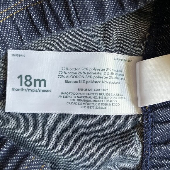 Carter's Baby Denim Leggings 18M | Blue VGUC + Bonus Grey Pants - Picture 4 of 16